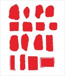 红色笔触形状设计素材印章盖章红