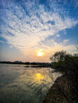 湖畔夕阳美景