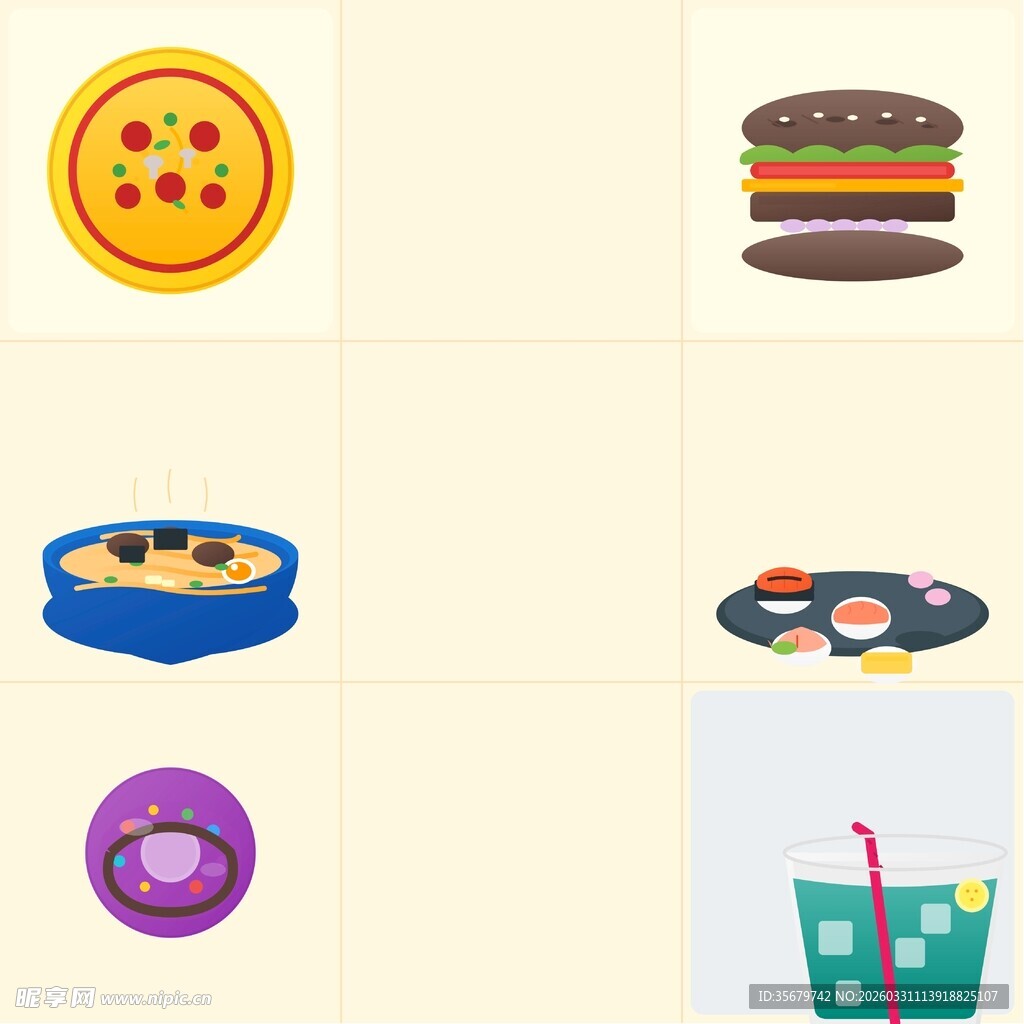 多样美食图标集合