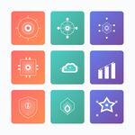 多彩简约科技图标集合