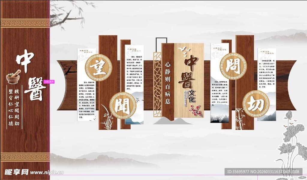 文化墙  背景墙    中医