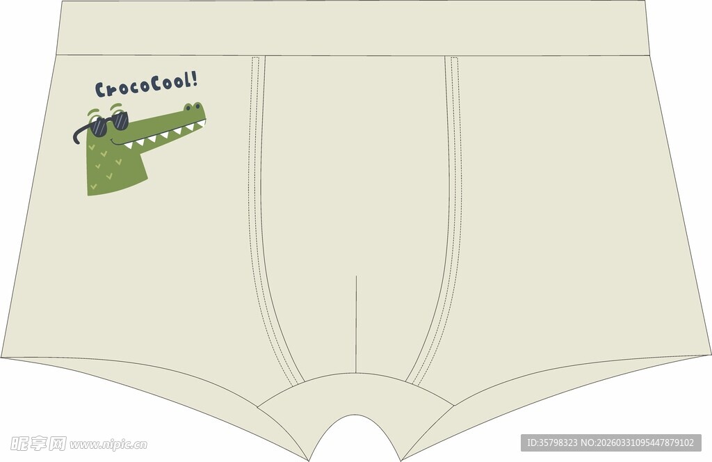 男士男童简约印花平角内裤