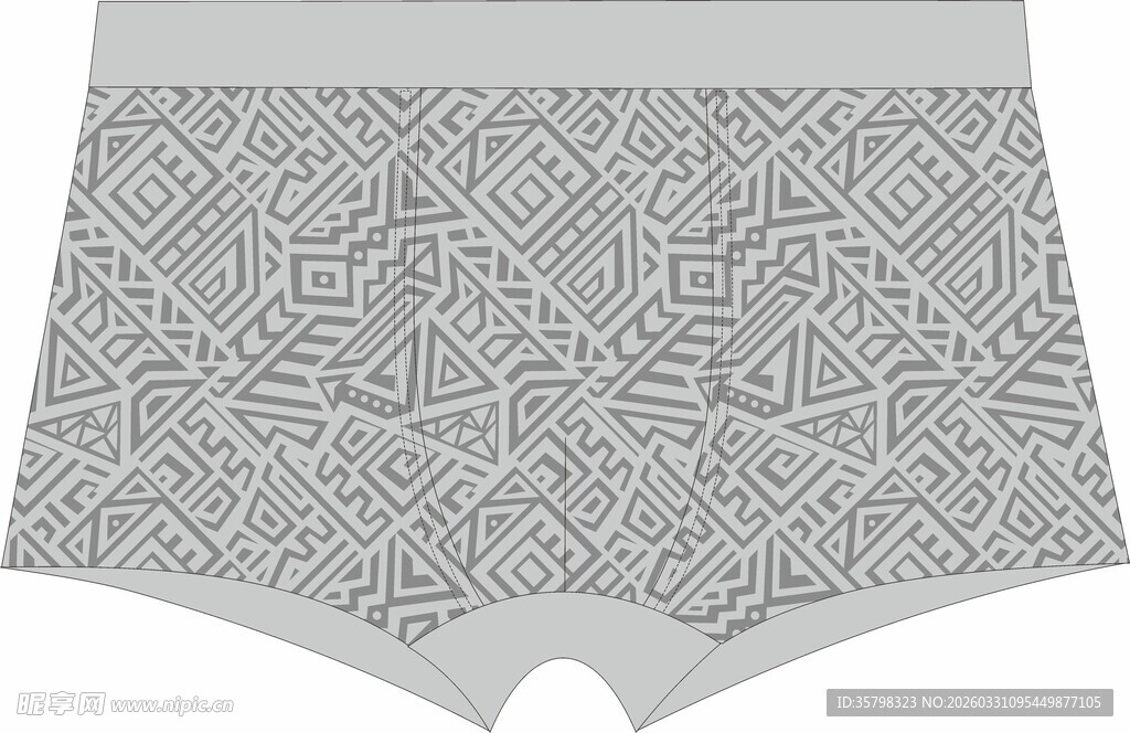 简约花纹男士平角内裤