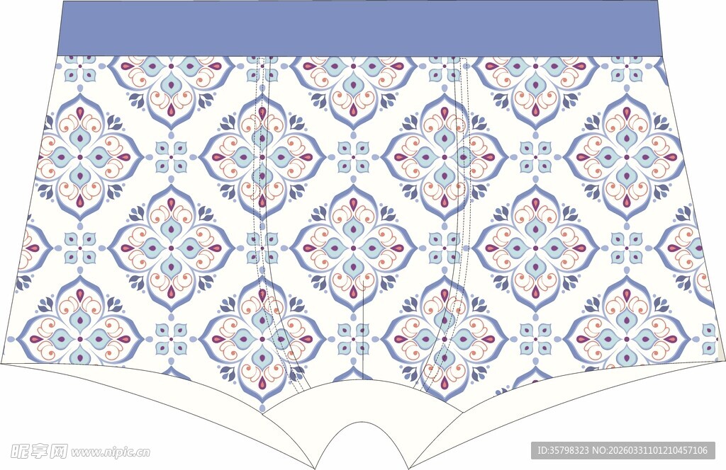 几何图案男士内裤设计