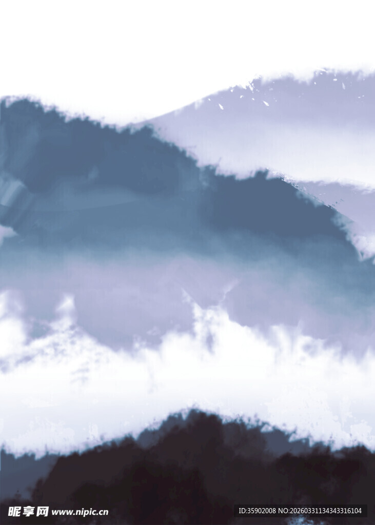 水墨山峦氤氲诗意之景