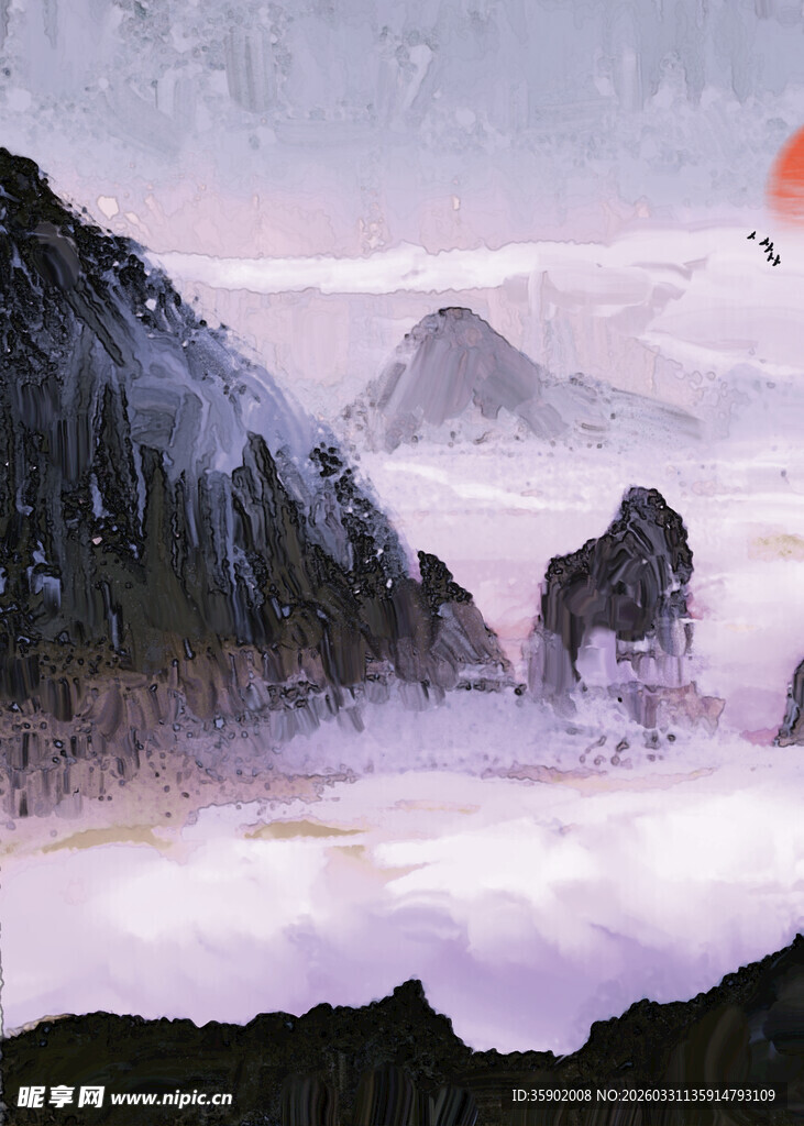 水墨山水间的诗意景致