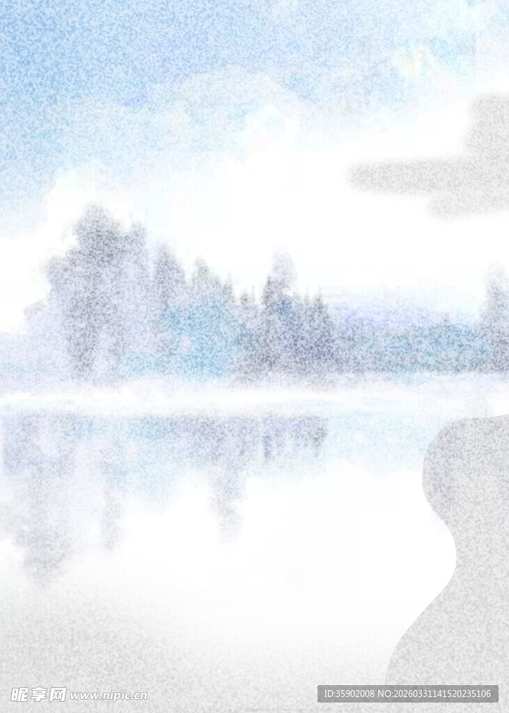 冬日雪景湖面梦幻风光