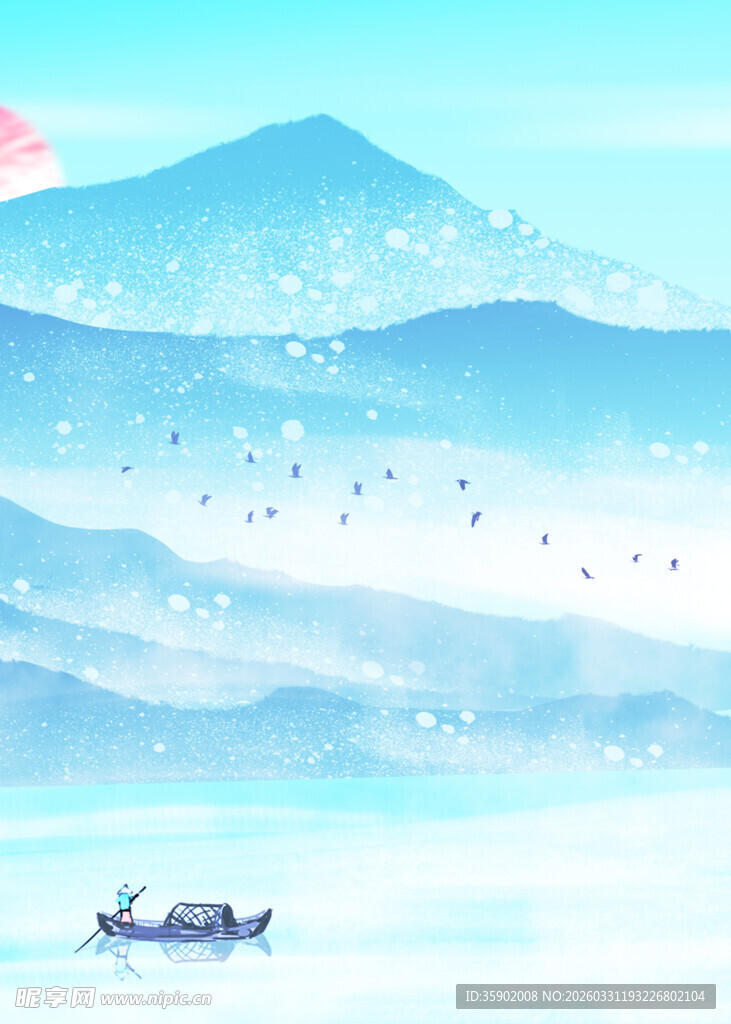 冬日山水间的悠然之景