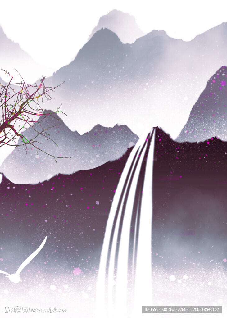 梦幻山水间的瀑布美景