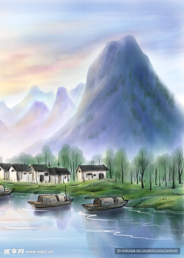 山水相依的宁静村落