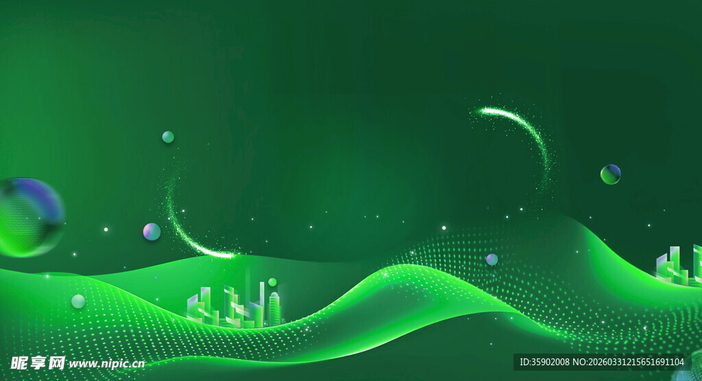 绿色动感科技风背景图
