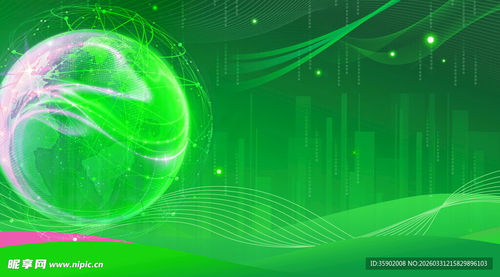 梦幻绿色星球背景图