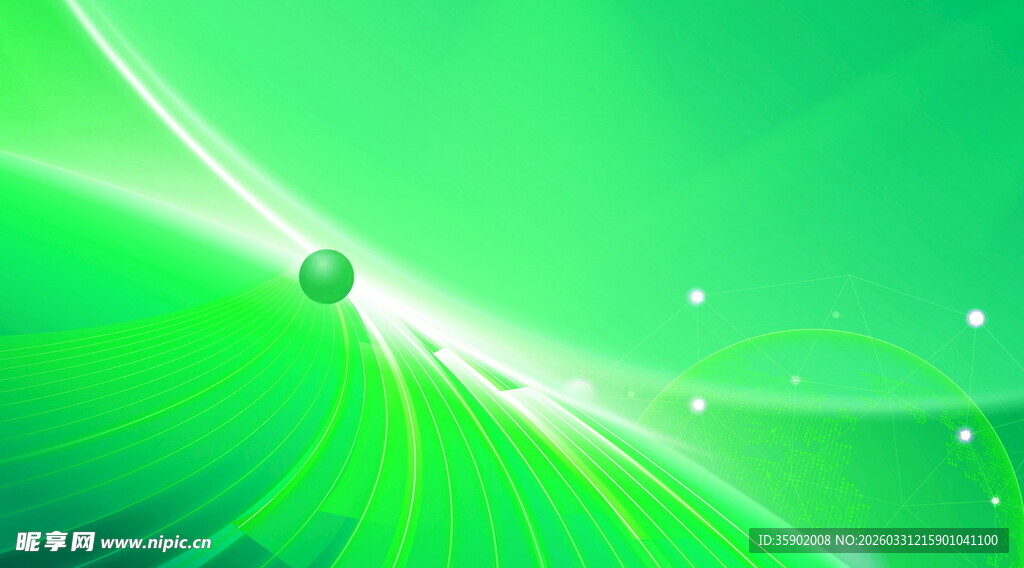 绿色动感线条科技背景图