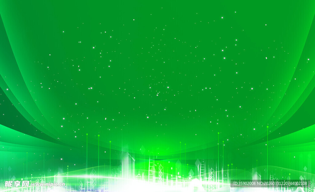 梦幻绿色舞台背景场景