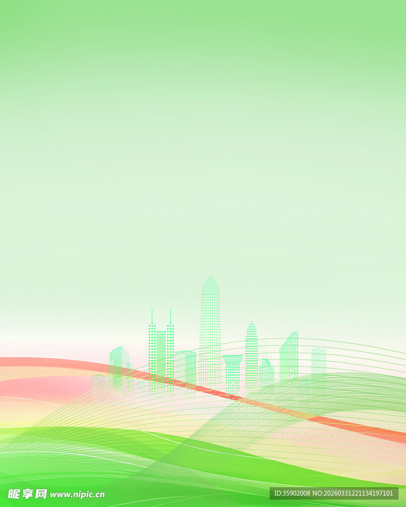 绿色城市抽象背景图