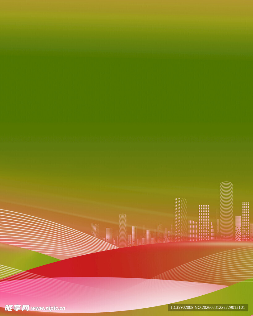 渐变色彩城市背景图