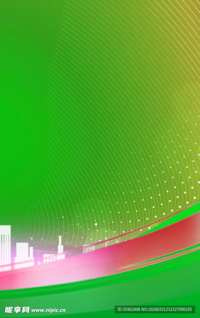 绿色渐变背景带彩色线条