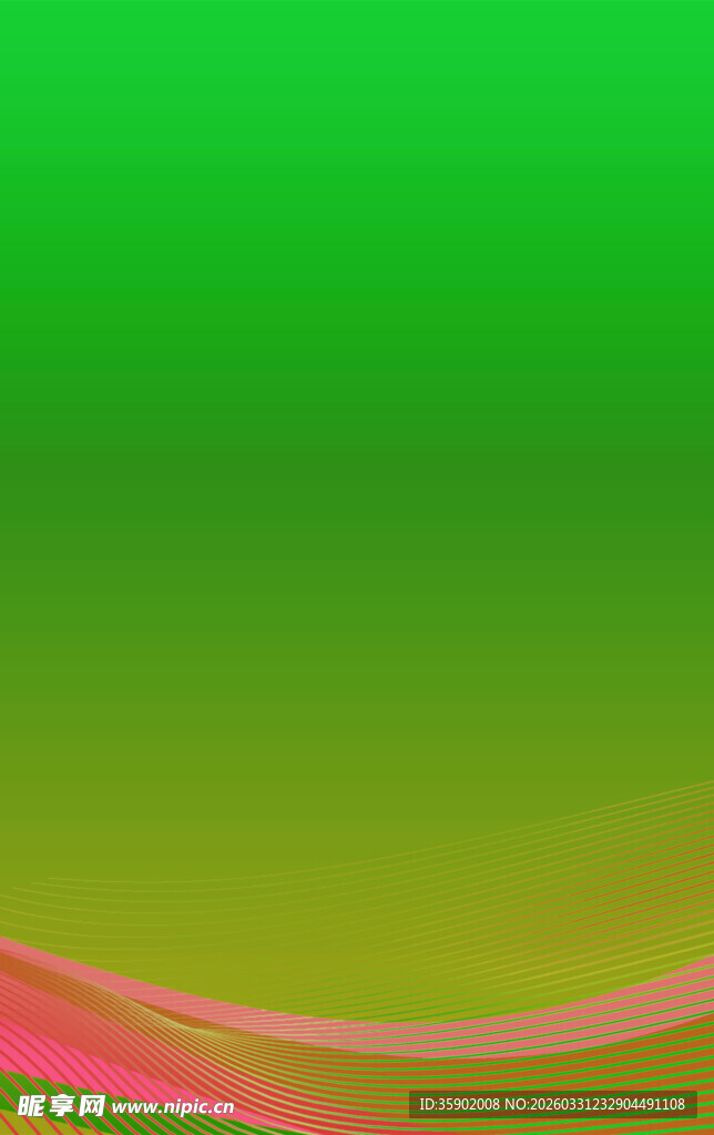 渐变绿底粉色飘带背景图
