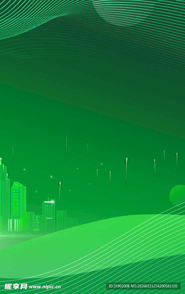 绿色城市景观抽象背景图