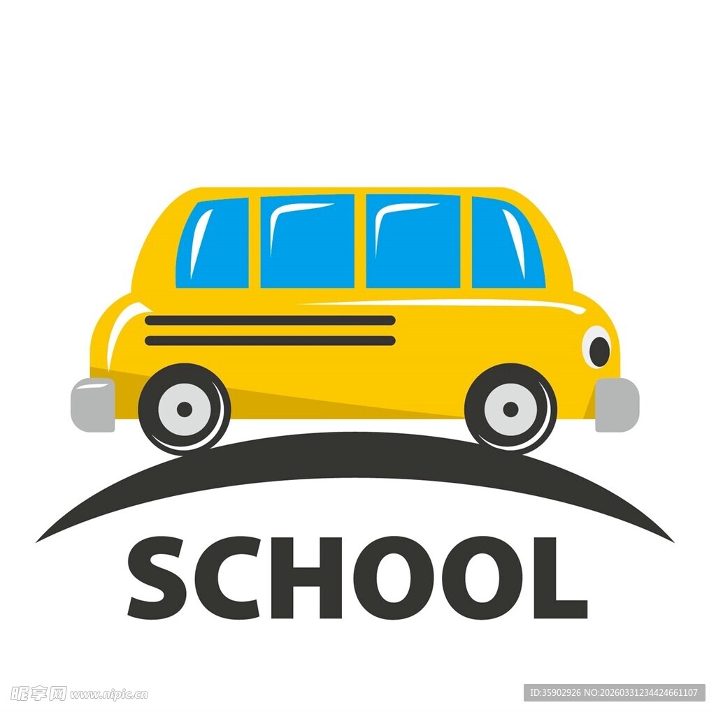 黄色校车图标设计