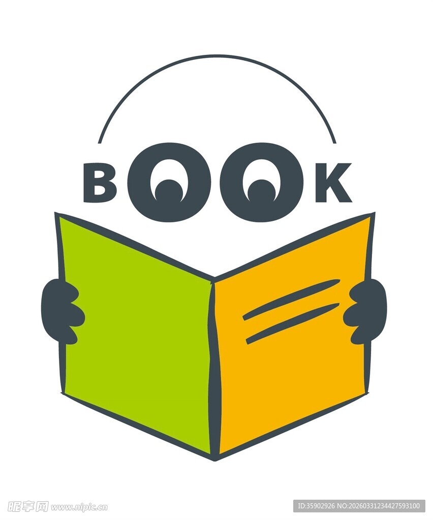 卡通形象捧书阅读