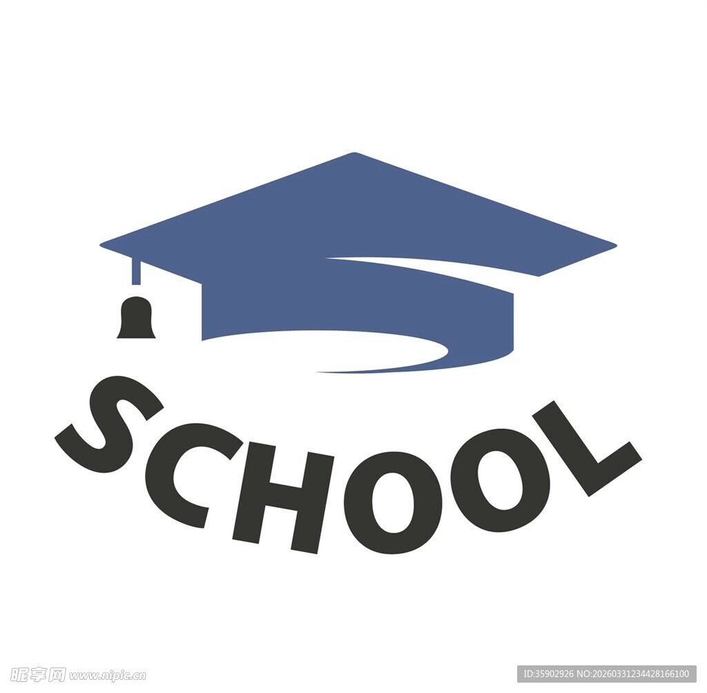 学校主题毕业帽标志设计