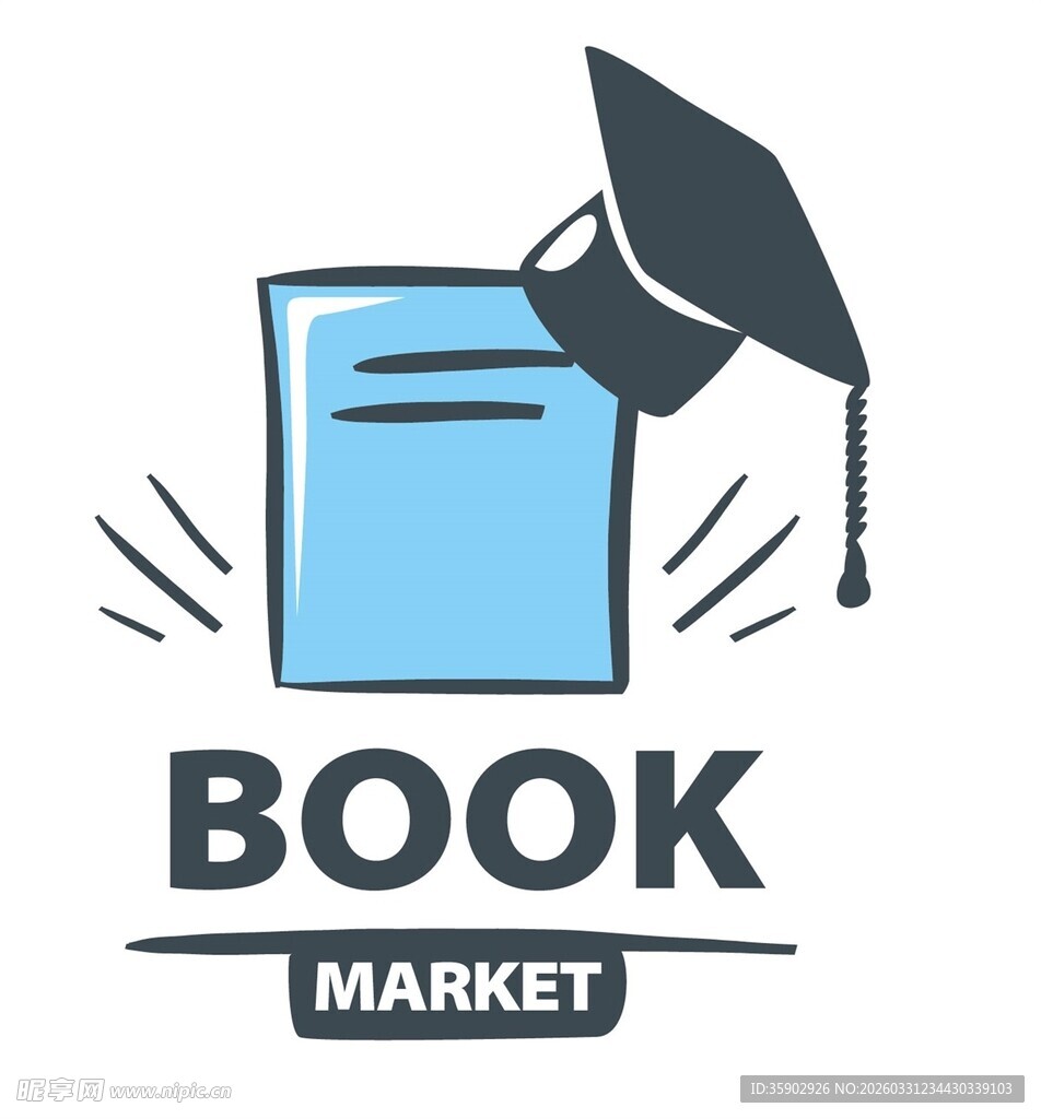 书籍市场与毕业元素图标