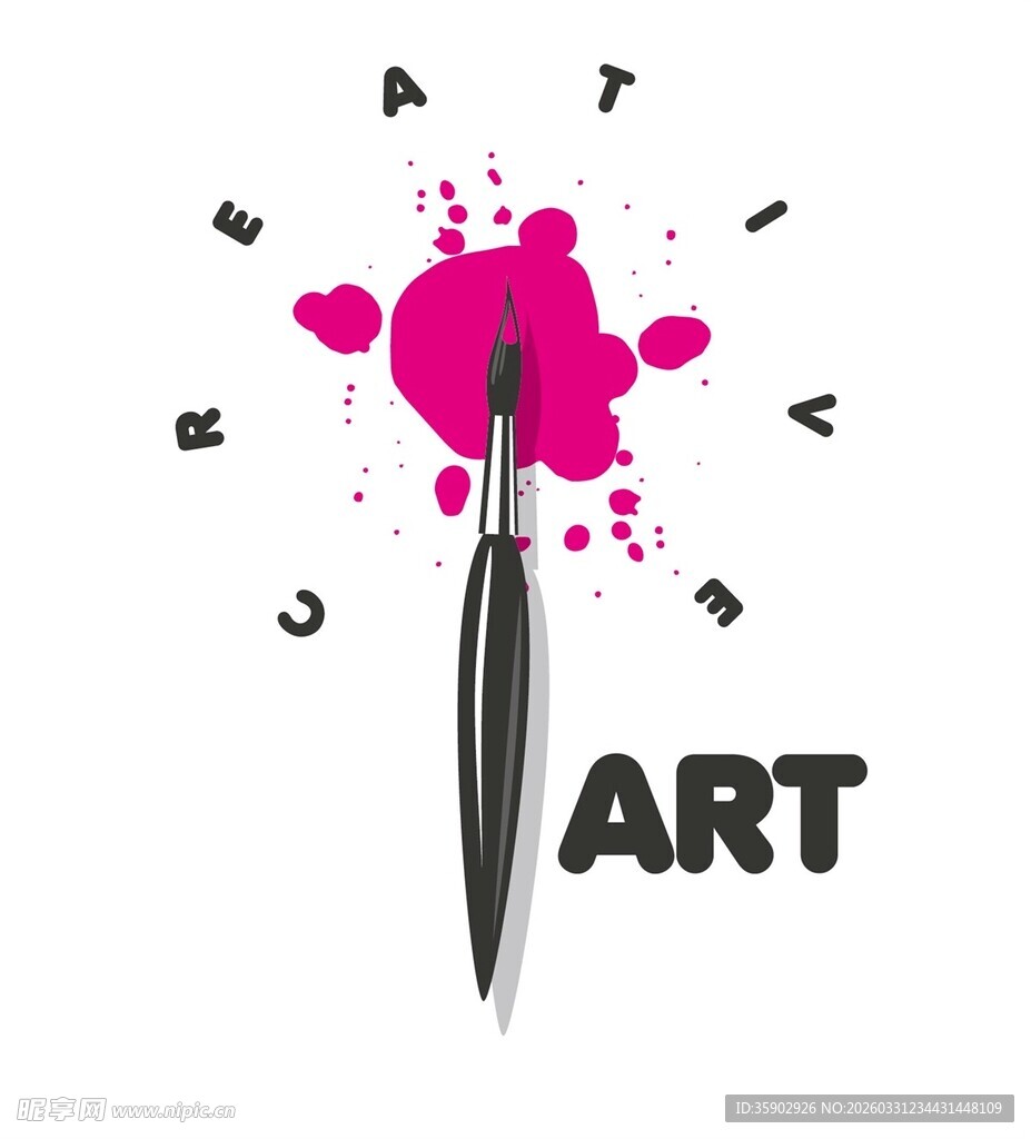 创意画笔艺术标志设计