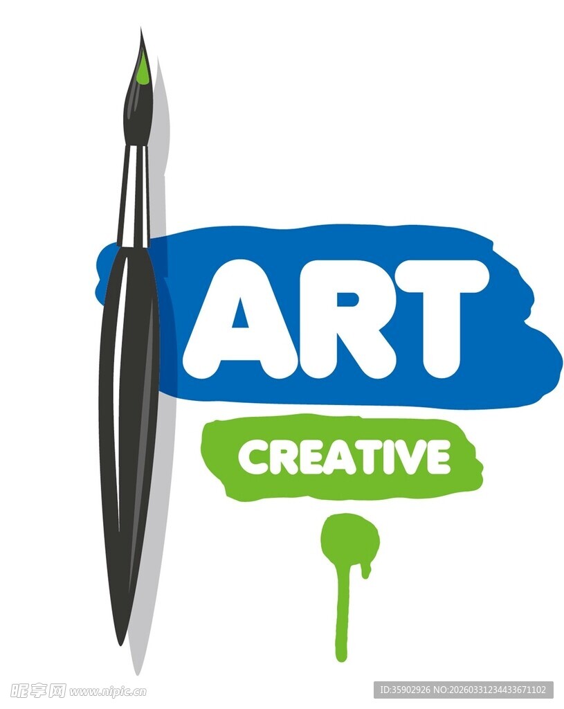 创意艺术画笔标志设计
