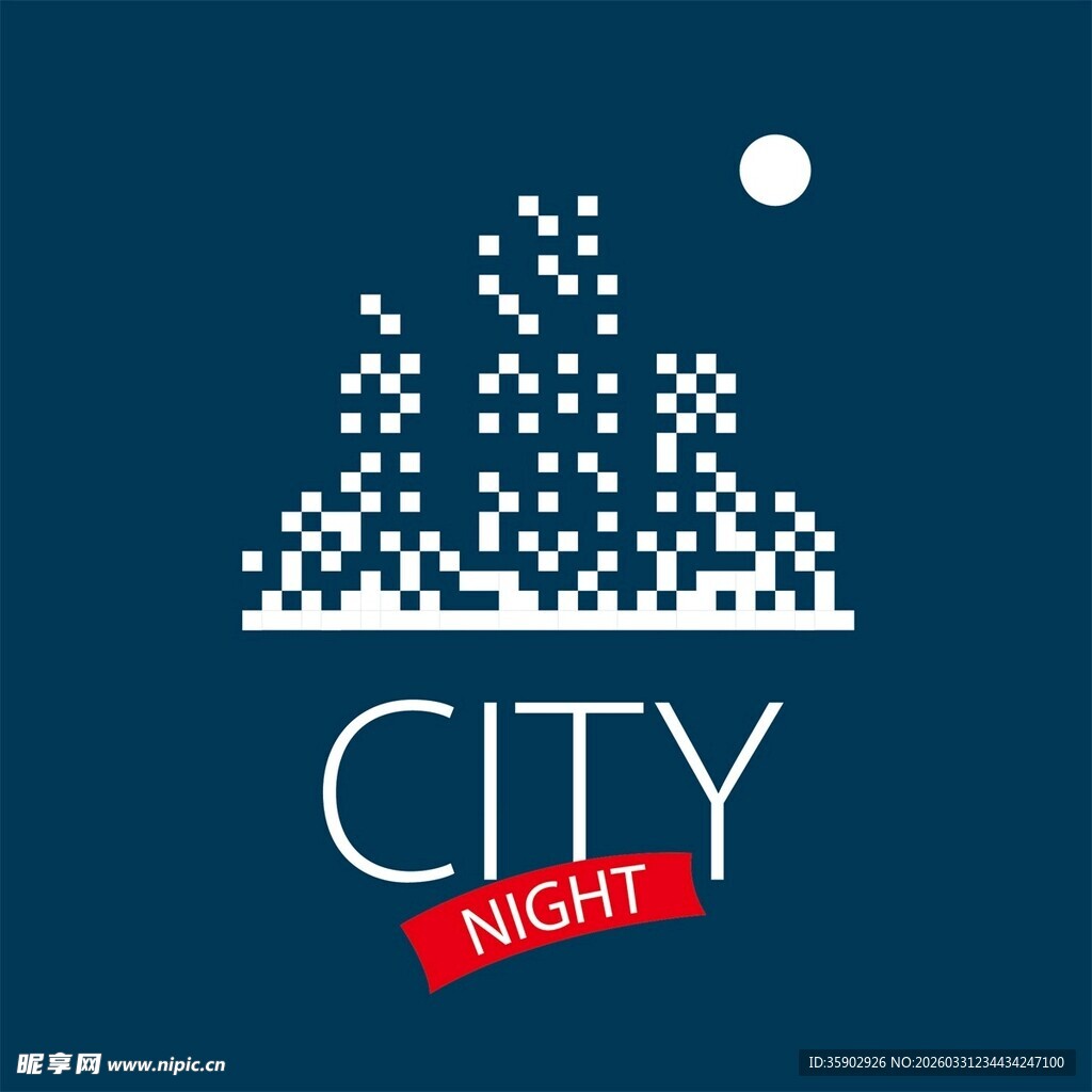 城市夜景图标设计