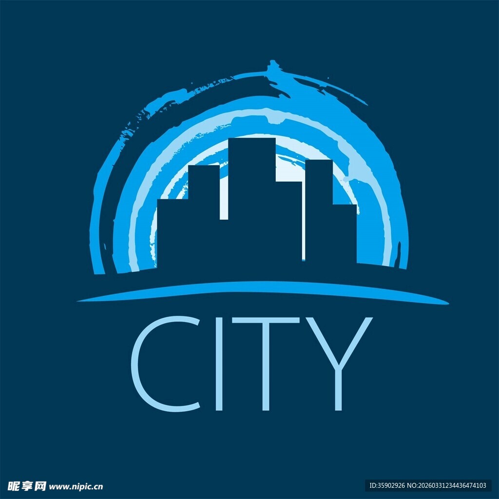 城市主题抽象标志设计