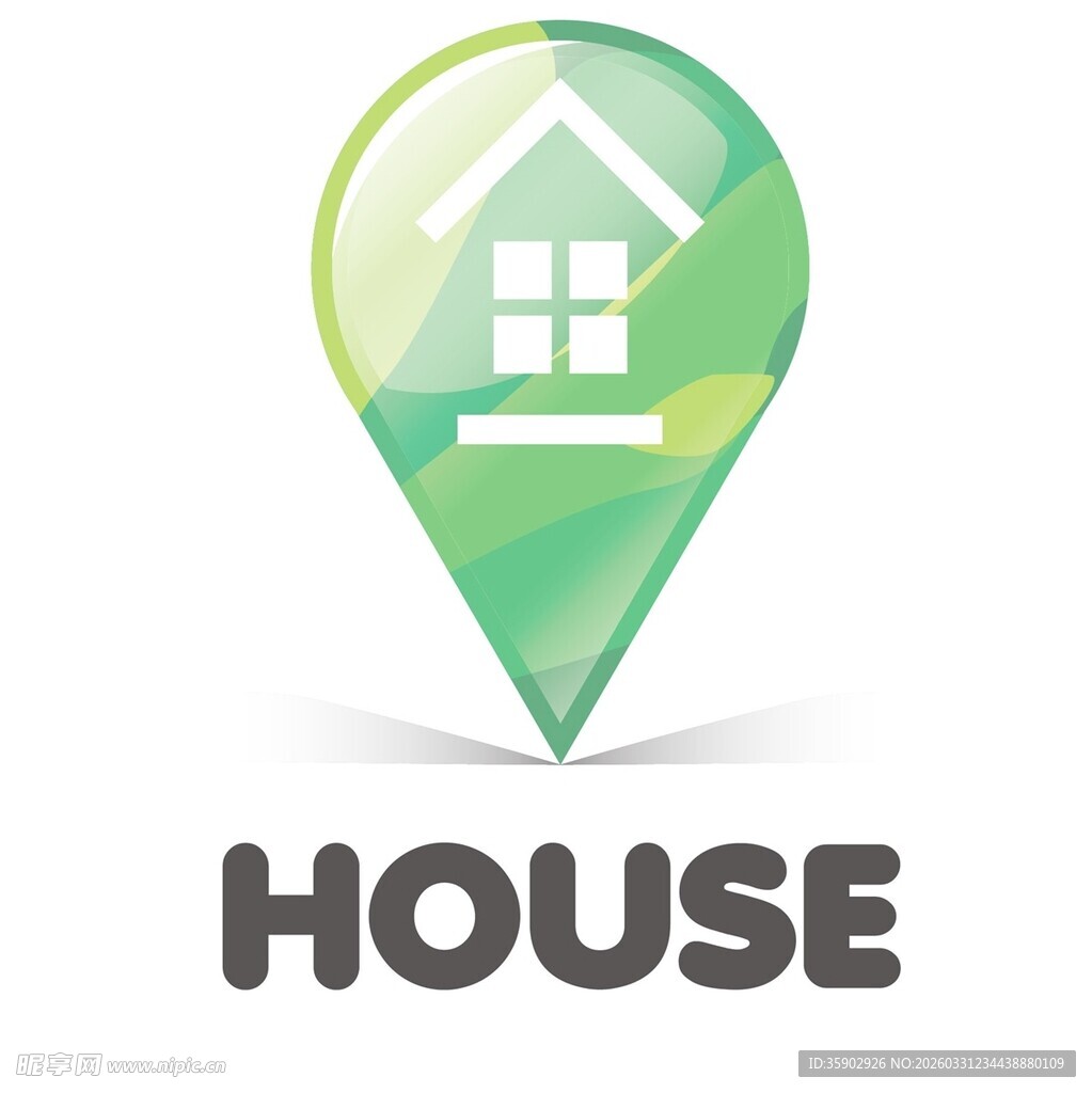绿色房屋定位图标