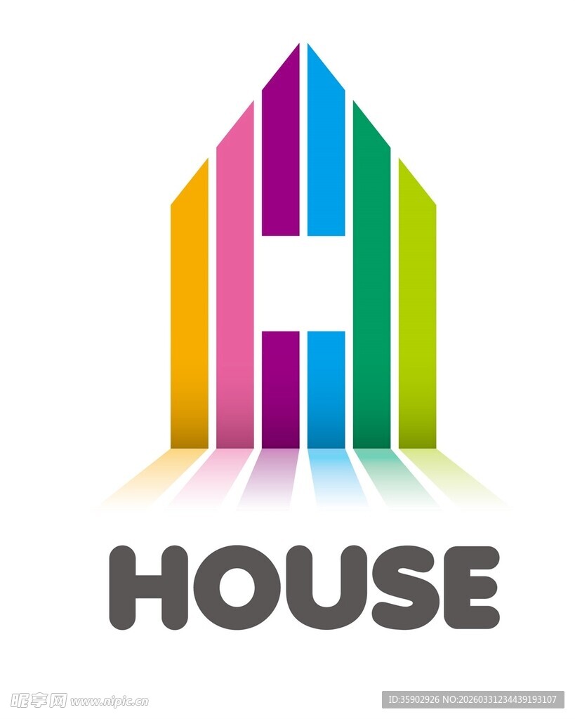 多彩房屋标志设计