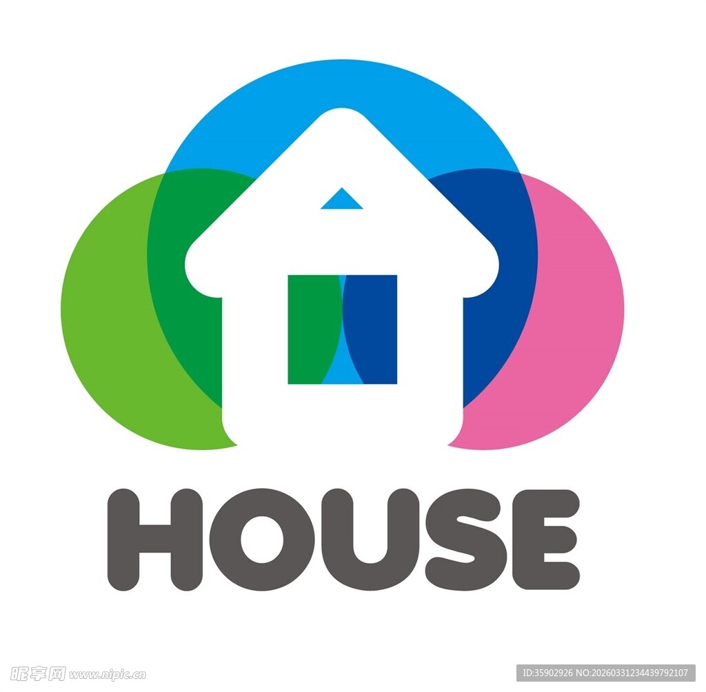 多彩房屋标志设计