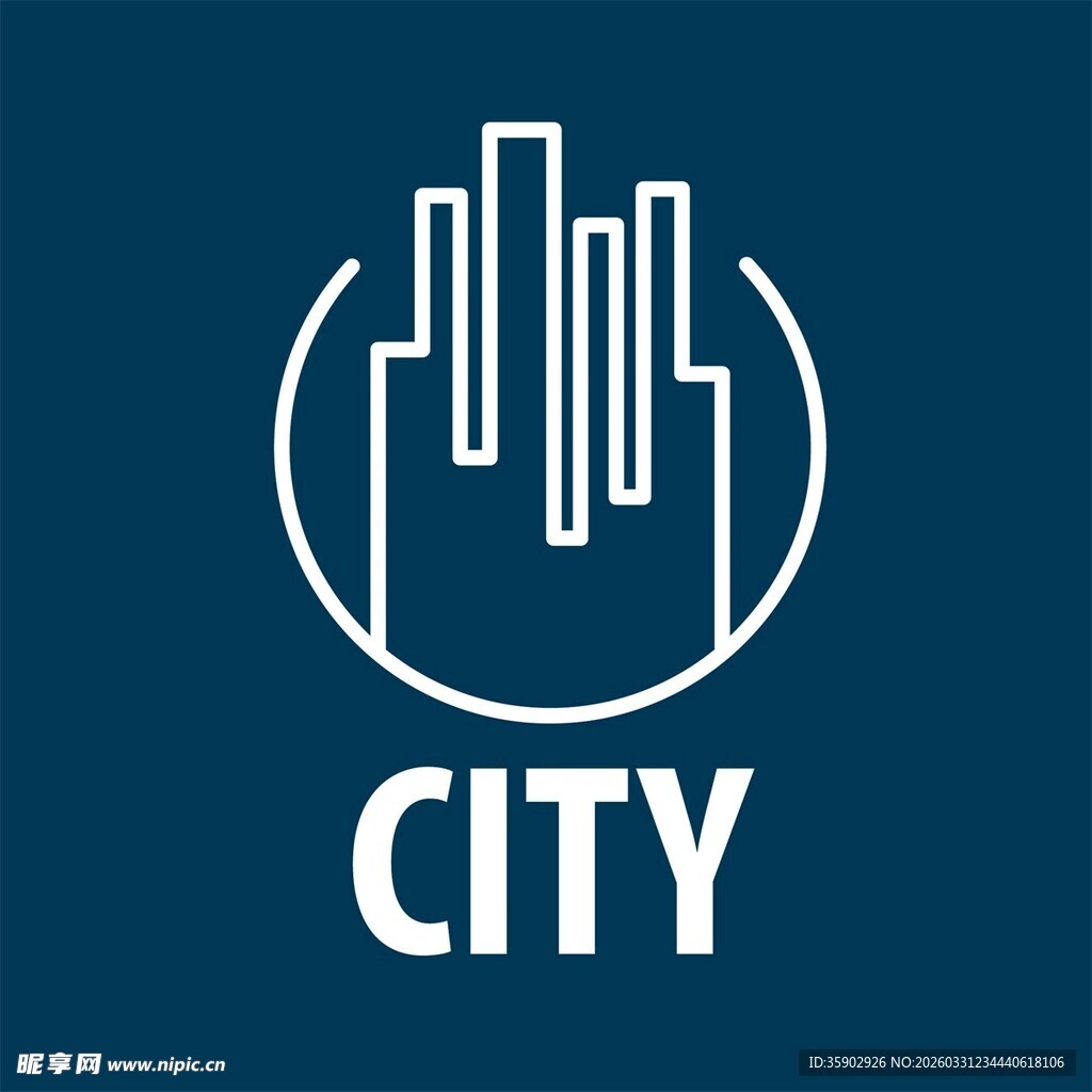 城市简约标志设计