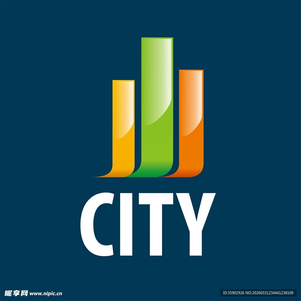 城市主题多彩柱状图标