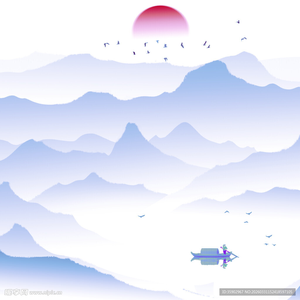 水墨山水间的诗意景致