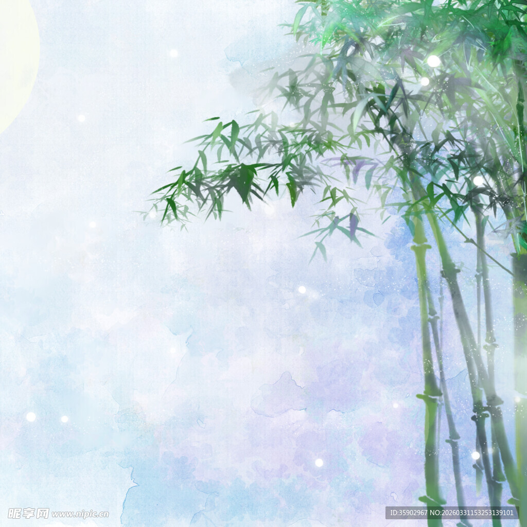 梦幻竹林水墨风自然景致