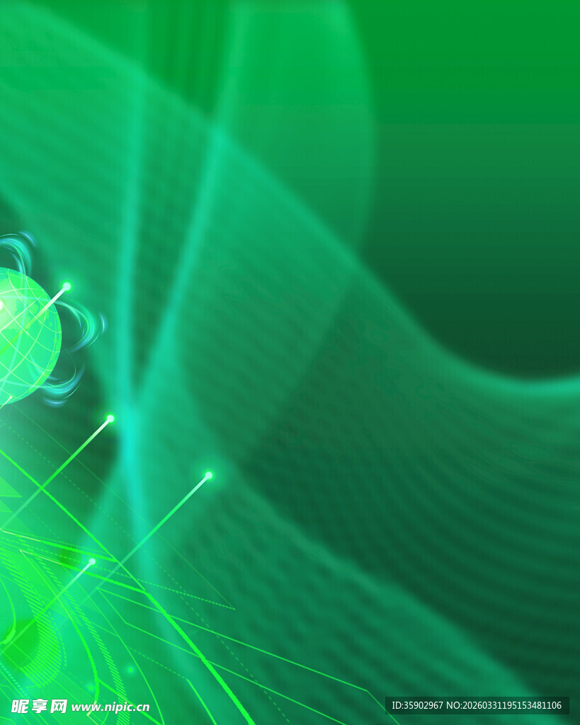 梦幻绿色科技动感线条图