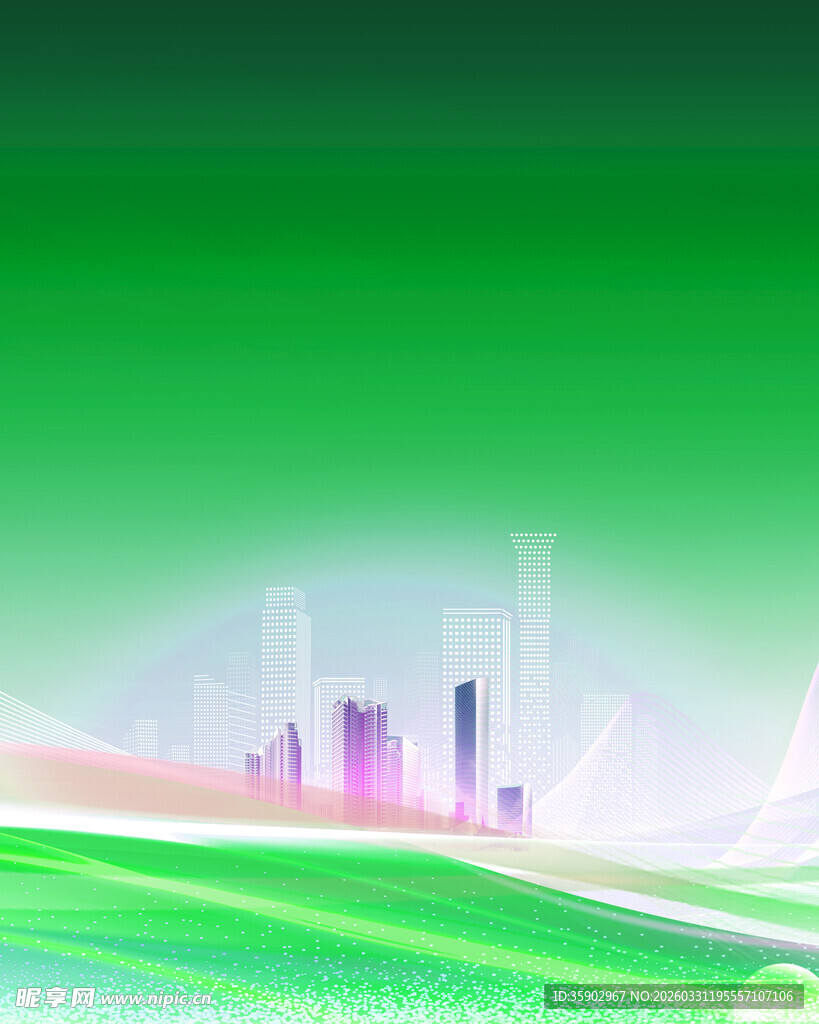 绿色城市景观背景图