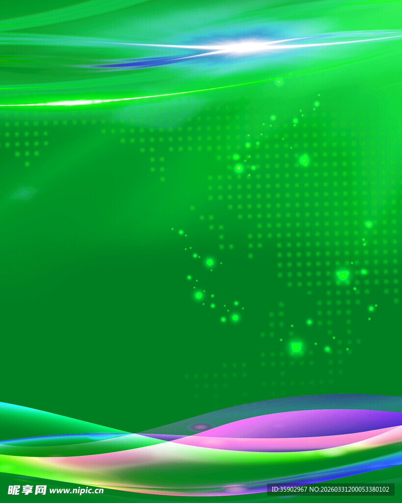 绿色炫彩动感线条背景图
