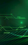 科技感绿色线条抽象背景图