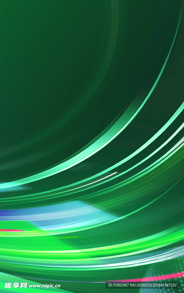 绿色动感炫彩曲线背景图