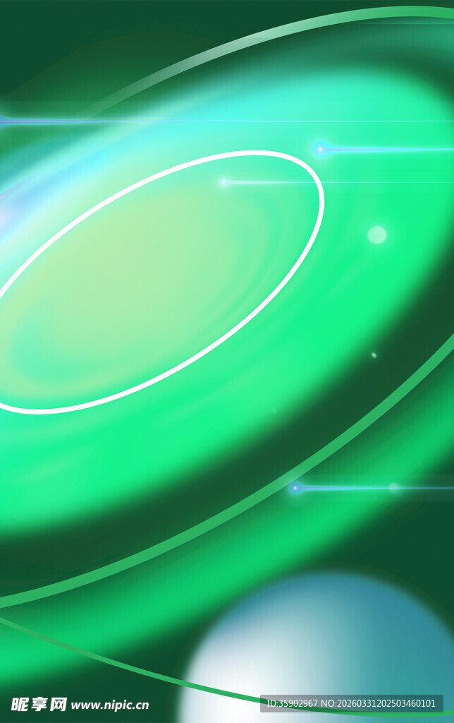 绿色梦幻环形宇宙景象