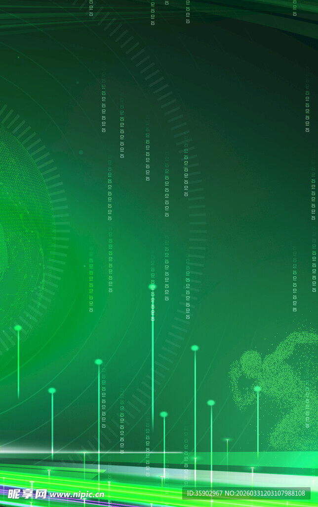 绿色科技风抽象背景画面