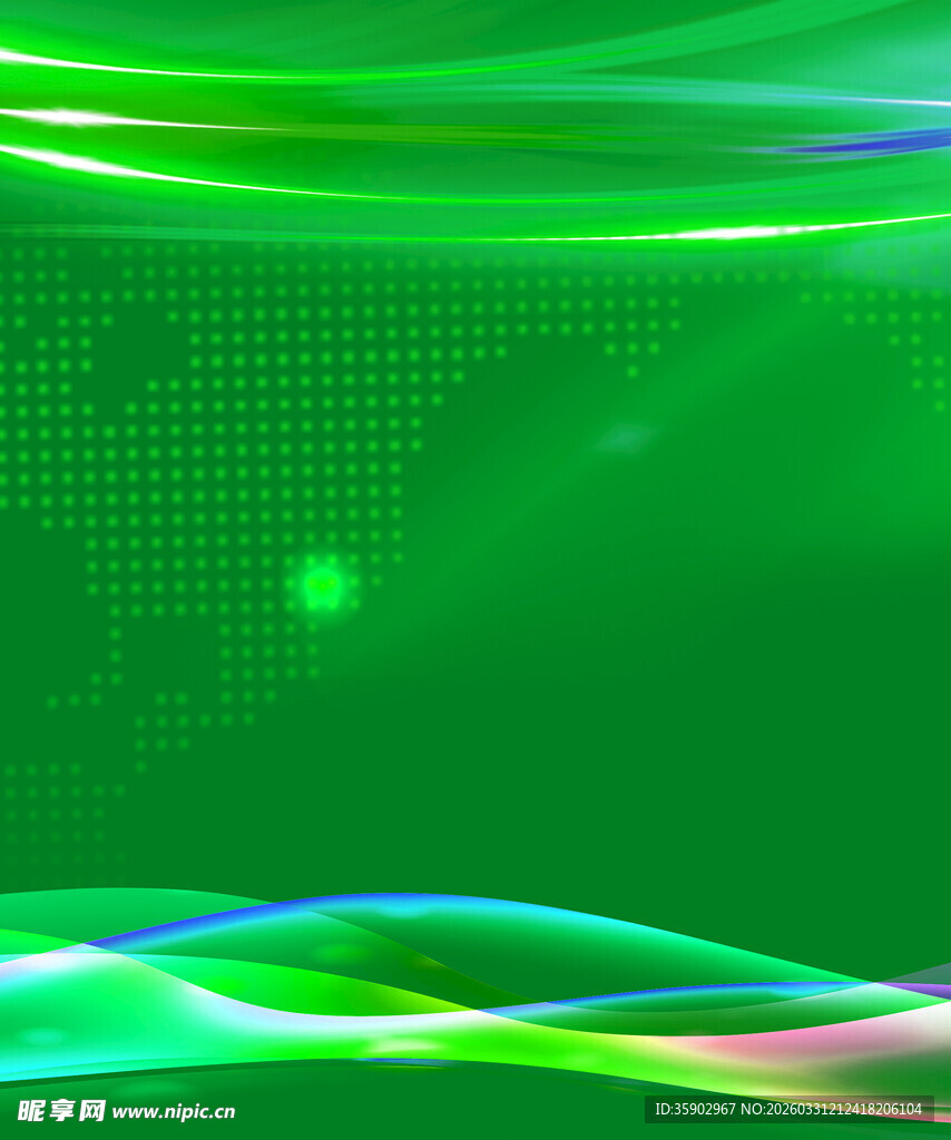 绿色动感线条科技背景图