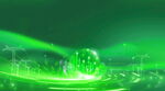 绿色动感球体科技背景图