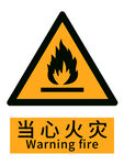 当心火灾警示标志 新版安全标识