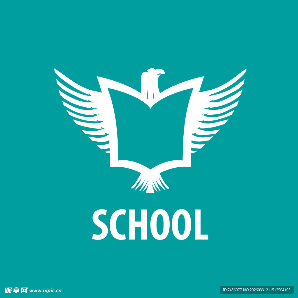 展翅书卷学校标志