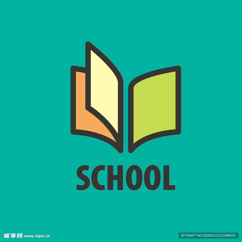 学校主题简约书本图标